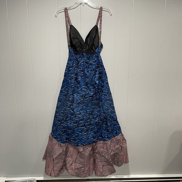 Mangishi Doll Lolita Backless Tiered Maxi Dress 8 Zambia Africa Mixed Pattern - Picture 4 of 9